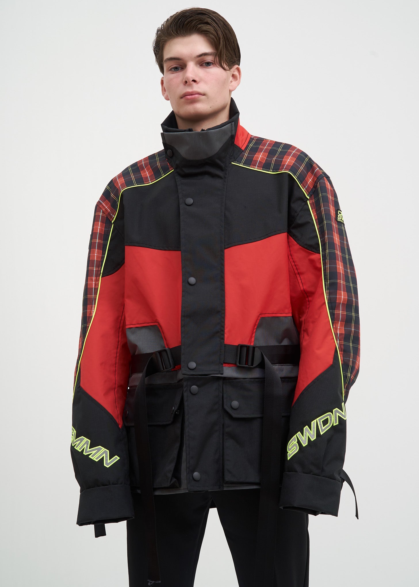 Red Check Roman Technical Jacket – 017 Shop