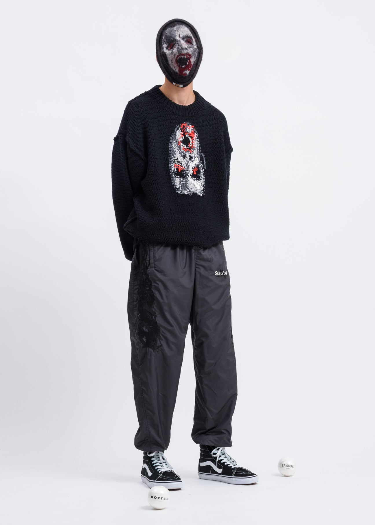 Black Hand Knitting Jacquard Pullover – 017 Shop