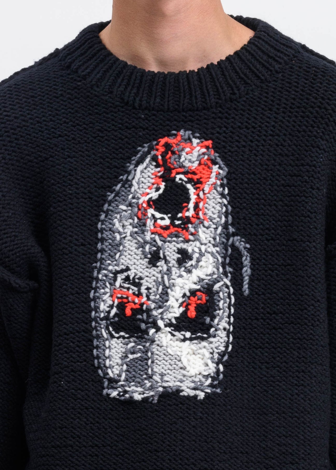 トップス doublet HAND-KNITTING JAQUARD PULLOVER Red Hand Knitting Jacquard Pullover – 017 Shop