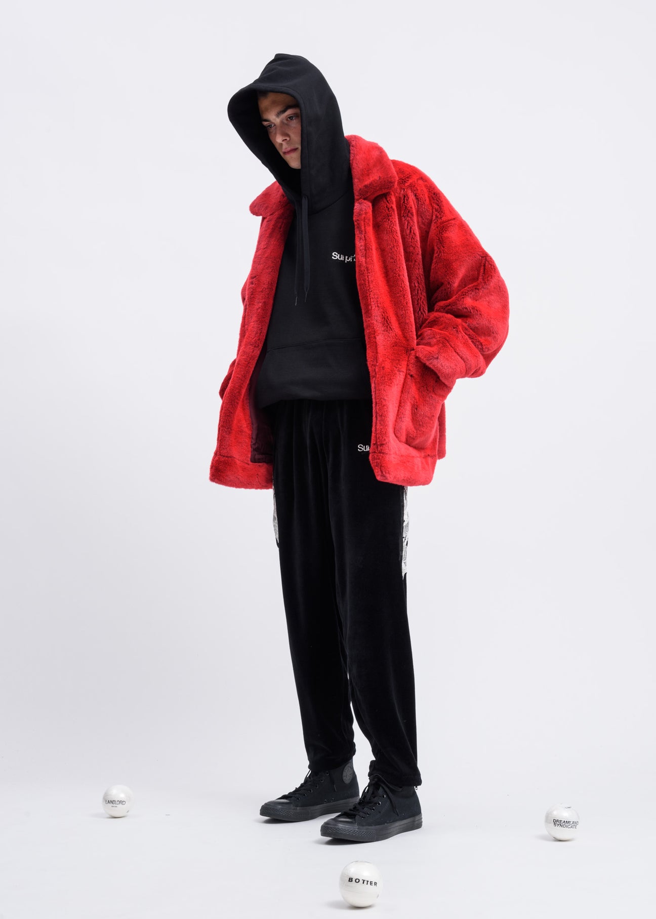 Black “Horror” Embroidery Hoodie – 017 Shop