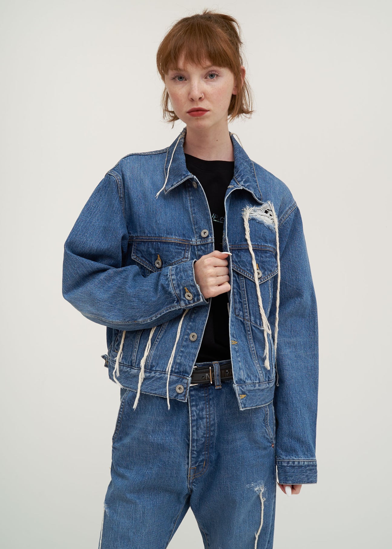 Blue Too Much Damage Denim Jacket