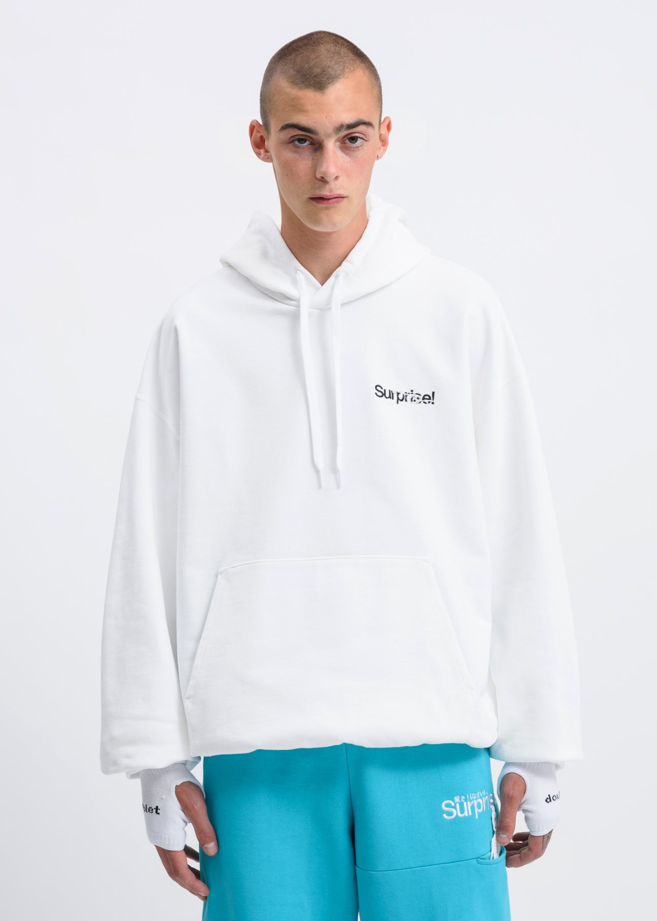 White “Horror” Embroidery Hoodie – 017 Shop