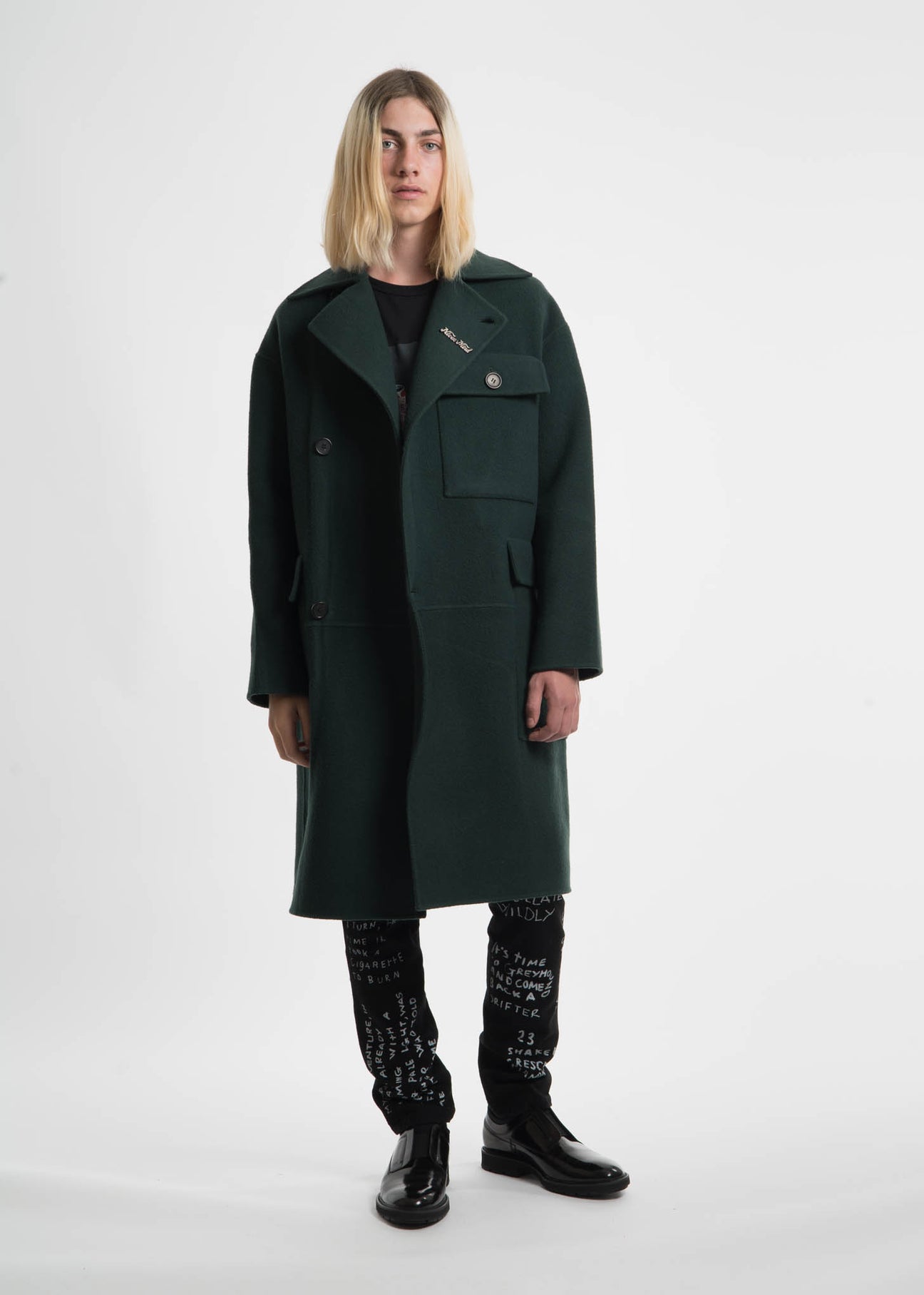 Green Monument Wool Coat – 017 Shop