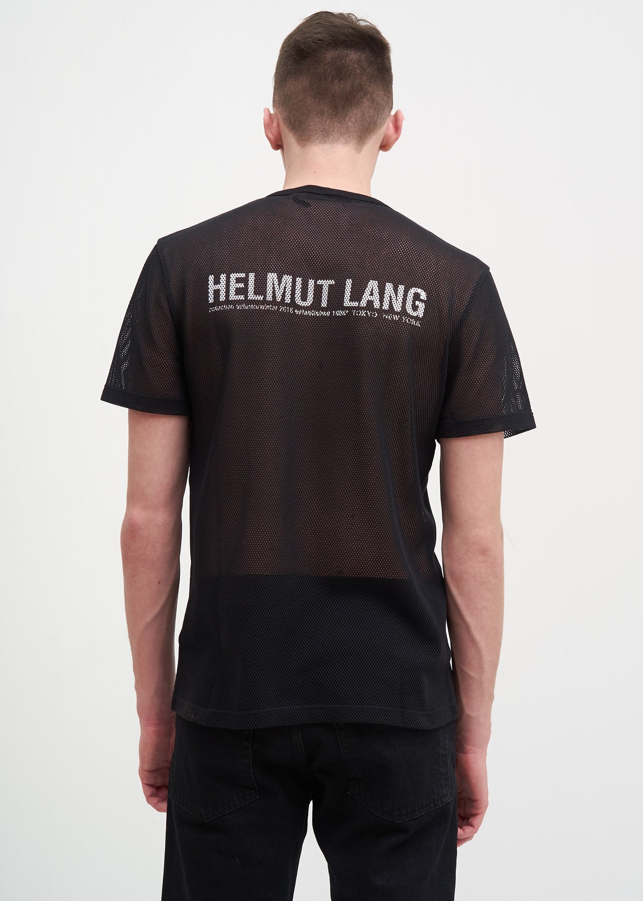 Black Logo Mesh T-Shirt – 017 Shop