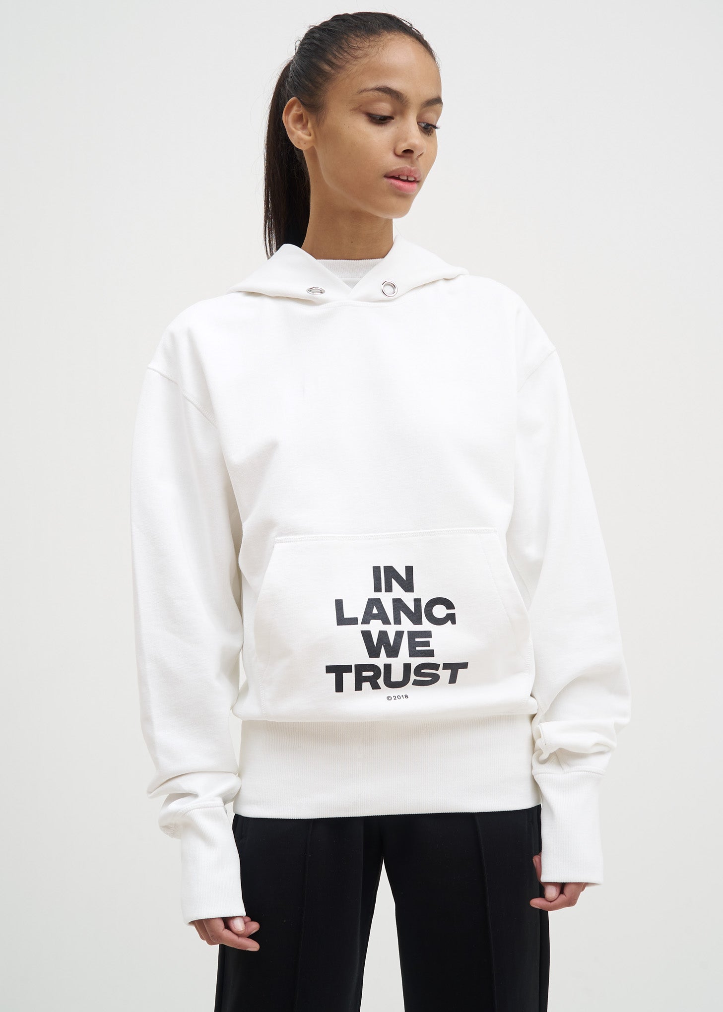 Helmut lang hoodie in lang we trust top