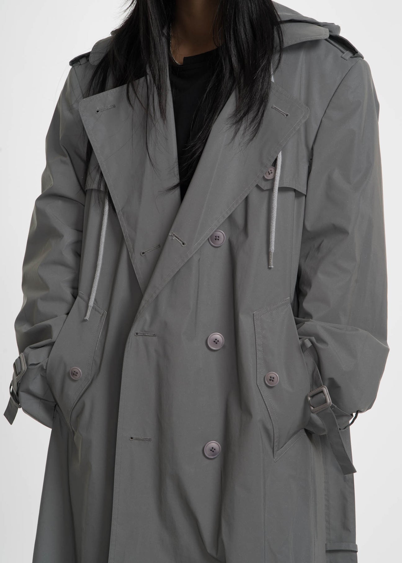 Reflective Hooded Trench Coat – 017 Shop