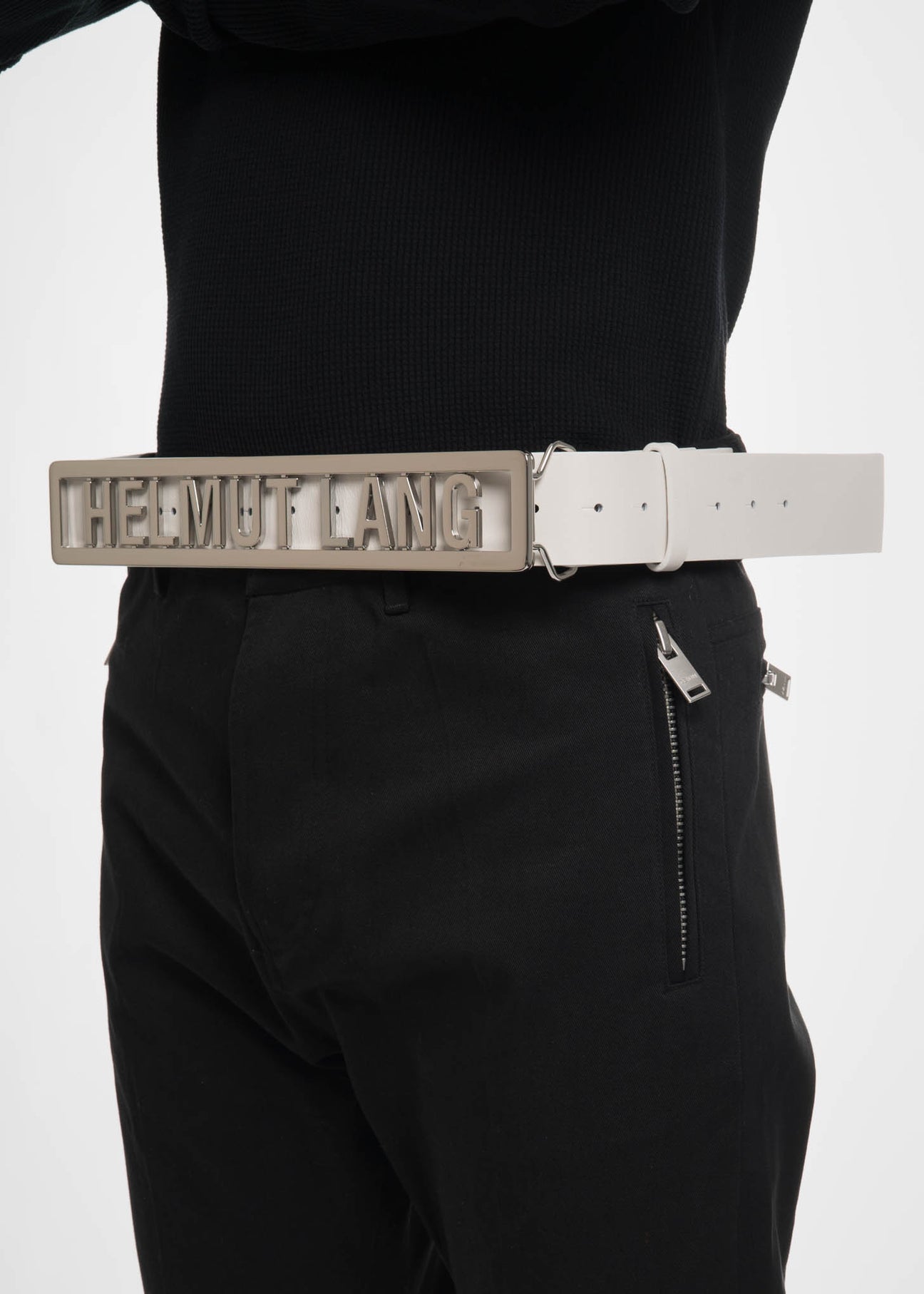 White Helmut Lang Name Plate Belt – 017 Shop