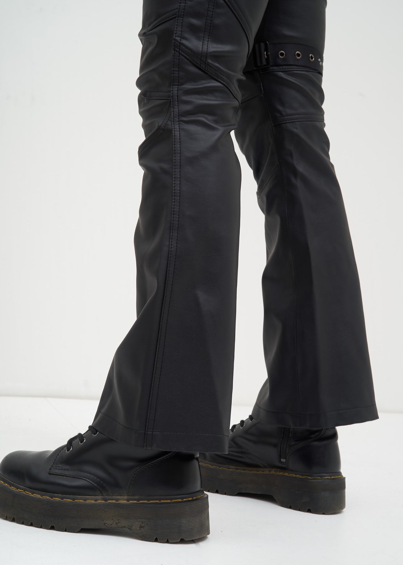 Black Faux Leather Pants w/ Garter Belt – 017 Shop