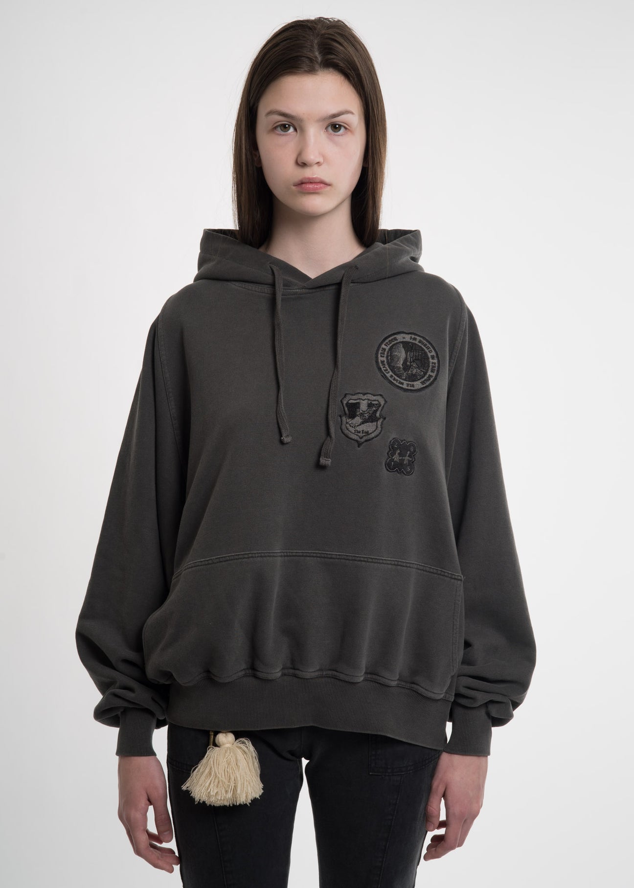 Grey Embroidered Hoodie 017 Shop