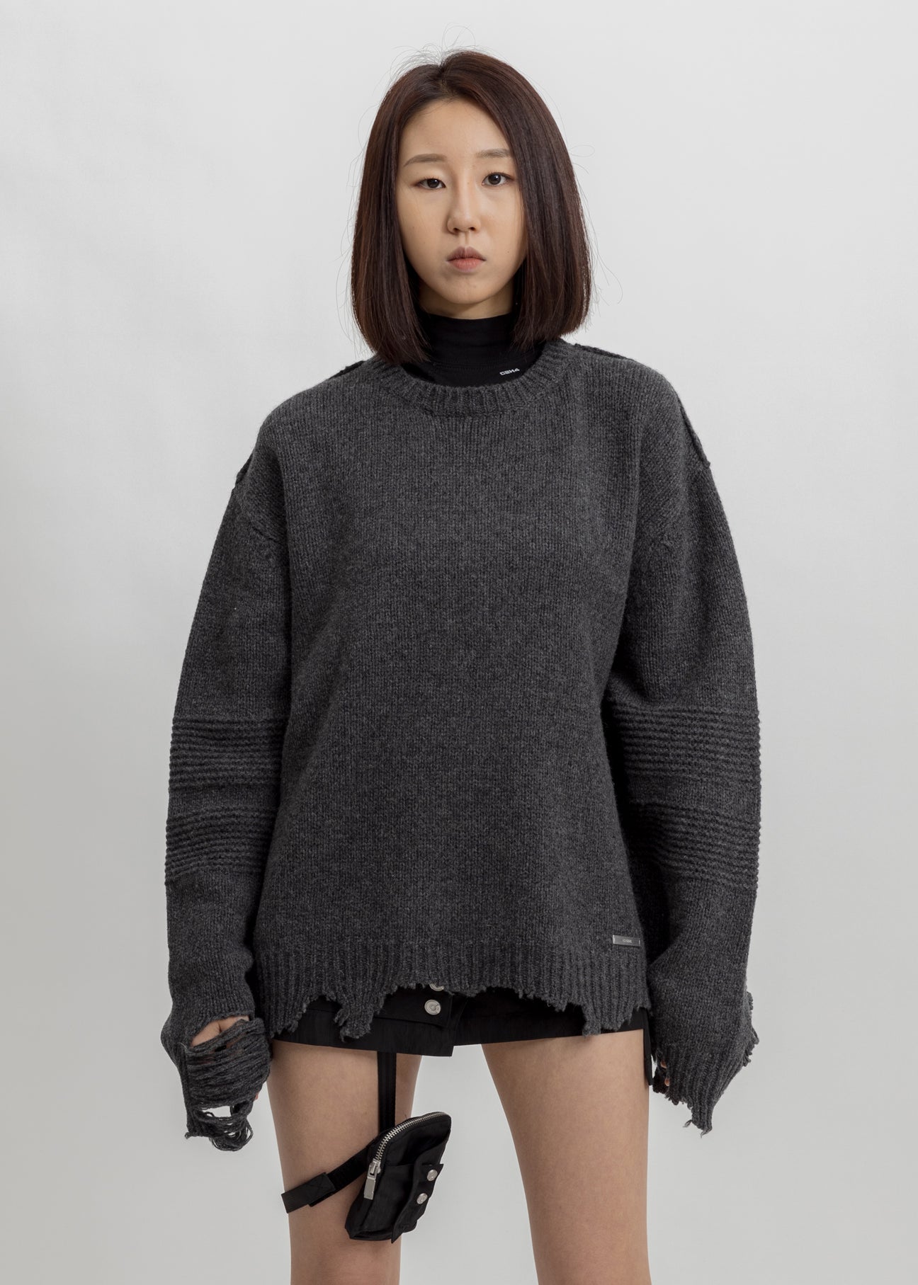 Distressed wool sweater hotsell