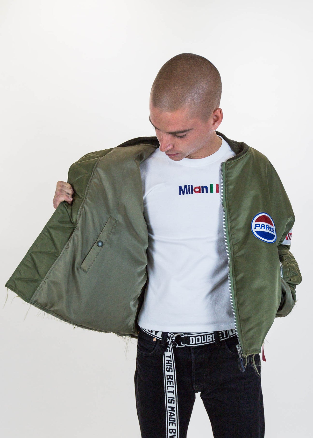 Bomber Jacket Doublet Cut Off Oversized - Black OVERSIZED CUT