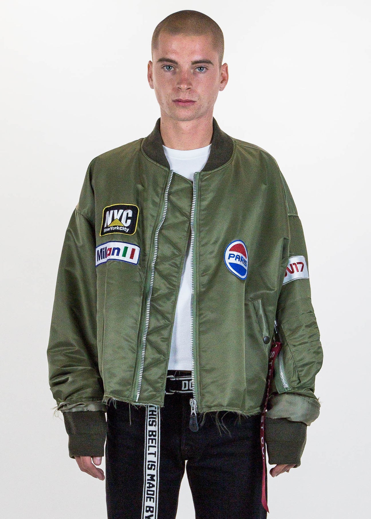 Bomber Jacket Doublet Cut Off Oversized - Black OVERSIZED CUT