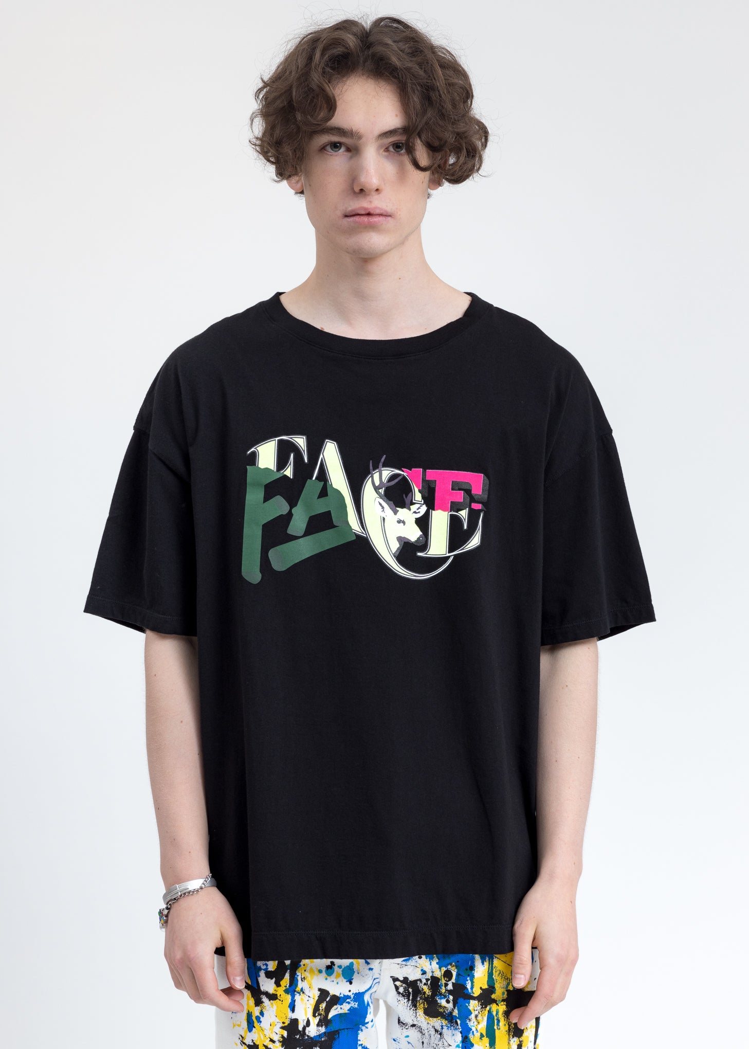 Black Graphic Logo Big Tee – 017 Shop