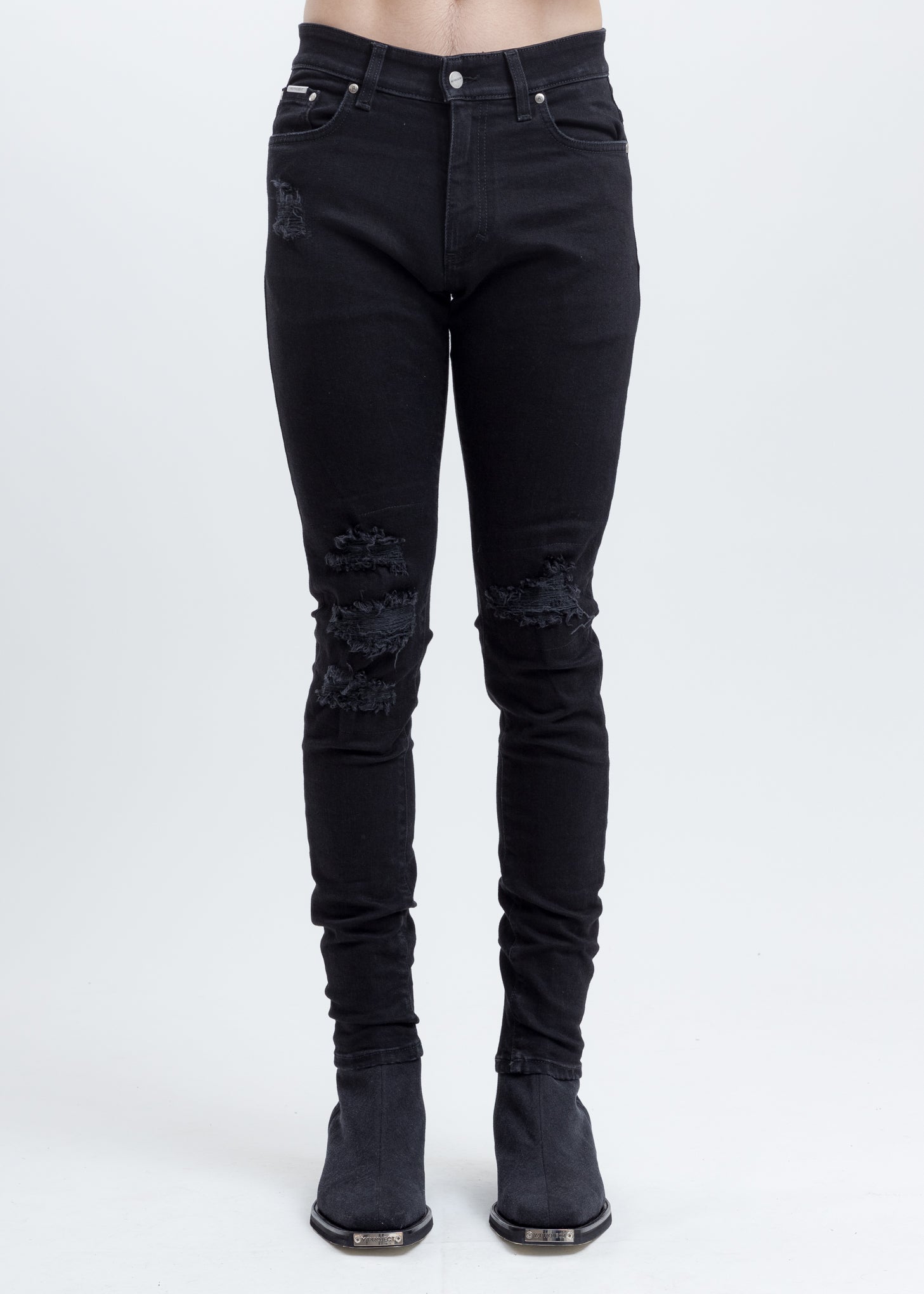Black Underwork Denim Jeans – 017 Shop