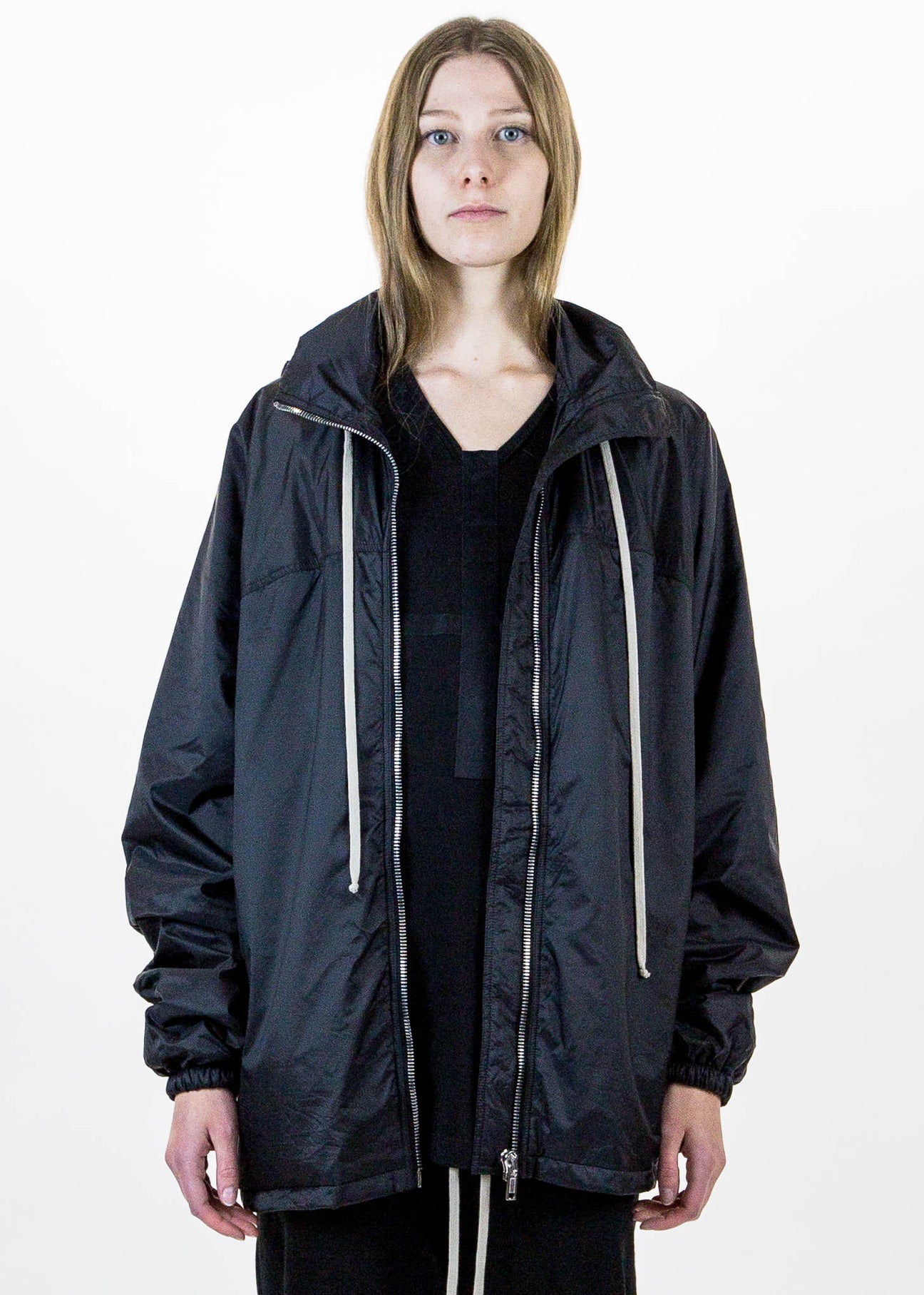 Black nylon windbreaker outlet
